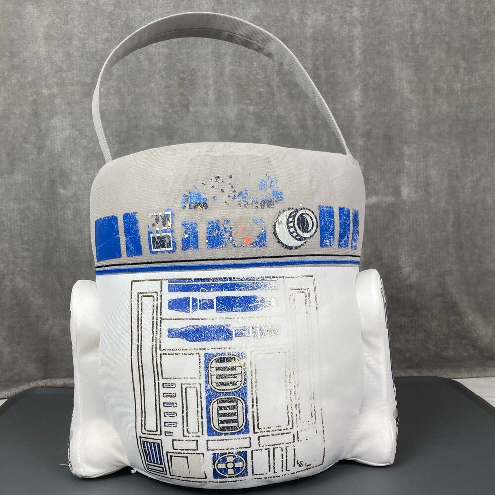 R2D2 Jumbo Plush Basket Bucket Decor Halloween Trick Treat Cosplay - Distressed